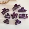 Pinza para el Cabello con Degradado Morado de Aspecto de Alta Gama, Simple y Elegante, Pinza para el Cabello para Media Coleta en la Parte Posterior de la Cabeza, Accesorio para el Cabello Tipo Pinza de Tiburón para Mujeres