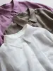 Camisa Cuadrada Transpirable Lavable, Mezcla de Ramio y Tencel, Sencilla y Holgada para el Trabajo, Top Adelgazante de Manga Larga con Protección Solar