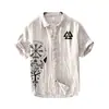 2024 Lançamento Estação Independente Transfronteiriço Elemento Carpa Impressão Digital 3D Camisa Solta Tendência Manga Curta Top Masculino