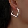 Estilo INS Nuevo Estilo Aretes de Metal Cuadrados Simples Distintivos Modernos Diamante Geométrico Colgante de Oreja Aretes de Moda Versátiles para Mujer