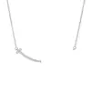 Collar de Corazón de Alta Gama para Mujer, Oro Rosa de 18 Quilates V-Gold, Mismo Estilo que Tiffany, Colgante en Forma de Corazón, Cadena para Clavícula Niche Versátil Nudo