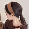 Simple Aro de Tela de Ala Ancha para el Cabello para Mujeres para Aumentar la Presión en la Parte Superior del Cráneo Aro para el Cabello Clip Avanzado Dentado Antideslizante Adorno para la Cabeza de Otoño e Invierno
