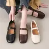 Zapatos de Mujer Retro de Punta Cuadrada y Tacón Bajo 2026 Nuevo Estilo Otoño, Combinados con Faldas, Estilo Nocturno Suave, Zapatos Planos Mary Jane Suaves