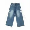 Nuevos jeans rectos casuales de pierna ancha europeos y americanos, corte holgado, pantalones vaqueros de moda para mujer para otoño