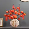 Ornamento de Vaso de Cerâmica para Residência Quente de Luxo Leve Decoração de Flores Artificiais para Sala de Estar Gabinete de TV Presente para Casa Nova