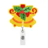 Nuevo Hombre de Galleta de Navidad Copo de Nieve Fieltro Bordado Telescópico Hebilla de Fácil Extracción Pegatina de Tela Clip Giratorio para Insignia de Fácil Extracción