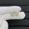 Aretes de Letra Doble C Estilo Chanel para Mujer, Aretes de Botón con Diseño de Nicho, Aretes de Lujo Ligero Inspirados en Chanel, Aguja de Plata