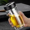 Fábrica de Vasos de Vidrio Procesamiento Personalizado Hogareño Comercial Impresión Vidrio de Doble y Una Capa Separación de Agua y Té Vaso Publicitario