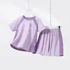 Conjunto de roupas esportivas de secagem rápida para meninos, traje de badminton de manga curta para crianças mais velhas e alunos do ensino fundamental, conjunto casual de corrida para meninas, vestuário de verão