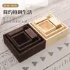 Caja de almacenamiento organizadora de certificados de madera vintage para cosméticos y joyas de escritorio, caja de madera con esquinas cortadas práctica