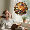 Flor Cruzada Gato Laranja Vidro Pingente Colorido Ornamento de Vidro para Pendurar em Casa Decoração de Janela Jardim Pegador de Sol