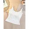 Estilo Menina Picante Pele Amarela Clareadora Bolinhas Alças de Sutiã Fixas Almofadas de Peito Camisolete Regata Feminino Verão Emagrecimento Valorizadora Roupa Íntima Top