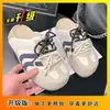 Medias Pantuflas Cerradas de Suela Gruesa para Mujer, Nuevo Estilo Primavera/Verano 2025, Zapatos Casuales Slip-On de Encaje para Aumentar Altura Estilo Birkenstock