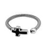 Anillo Abierto de Cruz Vintage Personalizado Plata de Ley S925 Estilo Coreano Hip Hop Moderno Anillo de Moda para Mujer