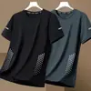 Camiseta de Verão para Homens, Gola Redonda, Manga Curta, Respirável, Tamanho Grande, Top Esportivo Masculino Solto, Fresca, Camiseta de Secagem Rápida para Homens