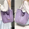 Bolsa tote estampada de leopardo transfronteiriça, bolsa de ombro dupla face versátil moda coreana, bolsa de mão estilosa tendência de nicho de grande capacidade