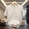 Camiseta de Algodón Lavado de Manga Corta American High Street para Hombre Verano Suelta Trendy Marca Casual Pareja Top Manga Tres Cuartos