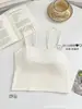9914 # Camisola Sencilla de Color Sólido Hielo Seda para Primavera y Verano con Almohadillas Fijas en el Pecho tipo Látex Lencería Versátil Suave para Niñas