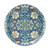 Bp008 Patrón Retro Plato de 7 pulgadas Vajilla para Fiesta Navideña para 8 Personas Decoración de Flores y Enredaderas Plato de Papel Desechable
