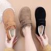 Zapatos Birkenstock de Suela Gruesa con Forro de Felpa Botas de Nieve para Mujer 2025 Nuevos Botines de Algodón Otoño e Invierno Zapatos Antideslizantes de Edamame Zapatos Cálidos de Algodón