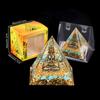Adorno de Pirámide de Bola de Cristal Natural, Pieza de Decoración para el Hogar de Grava de Cristal Recubierta de Resina, En Caja