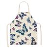 Transfronterizo Nuevo Delantal de Mujer con Flores de Babero Estampado de Mariposas para Hogar Cocina Sin Mangas Delantal para Cocinar en Casa