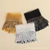 Nuevo Encaje de Borla de Lentejuelas Solubles en Agua de 16 cm Escenario Danza Latina Traje de Perlas Espiga de Trigo Cortina Joyería Traje Raib