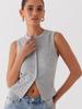 Ropa transfronteriza europea y americana para mujer 2025 Amazon TK Verano Y2K Chaleco ajustado Spice Girls sin mangas con cuello redondo y botones roscados