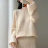 Novo Suéter de Malha Feminino 2026 Outono/Inverno Estilo Casual 100% Lã Gola Redonda Manga Longa Jacquard Folha de Salgueiro Top de Caxemira