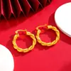 Brincos Argola Torcidos Trançados Estilo Francês Ouro Vietnamita Banhado Tendência Versátil Moda Feminina Personalidade Argolas Atacado
