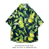 Roupa de Viagem Praia Camisa Floral Tailandesa Manga Curta Nicho Masculino Manga Três Quartos Gola Lapela Camisa Tendência Venda Direta da Fábrica