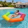 Nueva Cama Flotante Hexagonal Colorida de Amazon, Flotador Inflable Grande Doble de PVC Espesado para Entretenimiento en Piscina