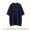 Nuevo Suéter de Cachemir para Otoño e Invierno Cuello Redondo Tejido de Punto Manga Corta Suéter Básico para Mujer Suéter Holgado y Versátil con Top Elegante