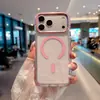 Capa de Celular Magnética com Glitter para iPhone 18 Pro Max Estrutura Metálica para Câmera Botões Laterais Capa IP17 à Prova de Queda