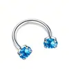 Anillo Súper Brillante de Herradura Perforación Labial F136 Aleación de Titanio Transfronterizo Zirconia Incrustada Perforación Hélice Oído Venta al por Mayor Joyería para Piercings en Stock