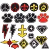 Emblema bordado bordado pode ser quente e costurado adesivos de pano roupas calças para baixo jaqueta decorações jeans adesivos patch preto e branco amarelo