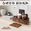 Caja de Almacenamiento de Madera Maciza Transfronteriza Mesa de Barra de Café Almacenamiento en Encimera Caja de Almacenamiento de Madera Multifuncional con Compartimentos para Especias