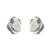 Aretes Irregulares de Diseño Nicho con Goteo de Aceite para Mujer, Distintivos, Modernos, de Metal Líquido, Moda para Combinar con Todo, Aretes con Sensación de Alta Gama