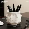 Portalápices con Forma de Rostro Humano Multifacético Transfronterizo Caja de Almacenamiento Pieza Decorativa de Escritorio de Oficina de Gama Alta con un Toque Artístico de Nicho