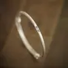 Pulseira de Prata Pura S999 Qianjia, Paz e Alegria, Pulseira de Prata Simples Retrô, Modelo Ajustável Push-Pull Estilo Chinês para Mulheres