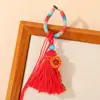 Girasol Estilo Tíbet Hilo de Algodón Anillo Llavero Colgante Producto Terminado DIY Bandera de Oración Anillo Colorido Borla Colgante para Coche Accesorio para Bolsa
