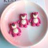 Bonito urso de morango geladeira resina acessórios diy acessórios atacado pj512