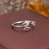 Anillo de Plata de Ley 925 100 Apellidos Familiares Apellido Familiar Anillo para Mujer Nuevo Amor Diseño de Nicho Sentido Anillo de Dedo Abierto Todo-partido Regalo