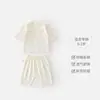Conjunto de Manga Tres Cuartos para Bebé Verano Algodón Puro Sin Costuras Transpirable Absorbente de Sudor Ropa de Dormir Base para Bebés Conjunto de Dos Piezas para Niños y Niñas