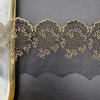 Accesorios para vestidos de novia con encaje de malla de seda dorado y plateado, accesorios de ropa, encaje bordado por computadora, encaje dorado soluble en agua.