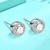 Pendientes de plata de ley S925 con forma de botón y agujeros redondos, estilo japonés y coreano, chapados en oro, regalo