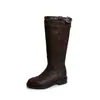 Botas de moda estilo británico de 3.5 cm hasta la rodilla, nuevo modelo otoño e invierno 2026, punta redonda, tacón grueso, botas de montar de tubo alto para mujer