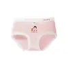 Ropa interior de algodón puro suave y linda con estampado de dibujos animados para niñas, agradable para la piel y transpirable, con entrepierna antibacteriana 10A, ropa interior de algodón de colores dulces para mujeres.