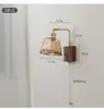 Lámpara de Pared para Casa de Huéspedes Estilo Wabi-Sabi de Madera de Nogal Vintage, Lámpara Totalmente de Cobre con Interruptor de Cordón Giratorio, Lámpara de Pared Retro para Pasillo, Mesita de Noche, Escaleras