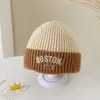 Gorro de punto para niños Invierno Sencillo Conjunto de bufanda tejida para niños Gorro de lana para niñas Resistente al viento Cálido Gorro para bebé